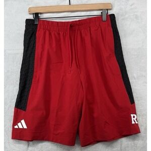 Adidas Aeroready Rutgers Scarlet Knights Shorts Red 9" Inseam Men's Size M NWT